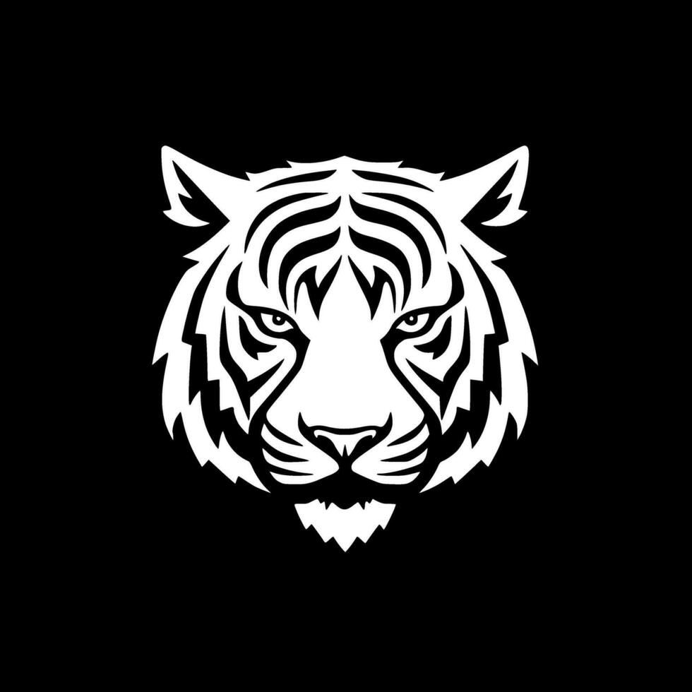 tiger, minimalistisk och enkel silhuett - vektor illustration