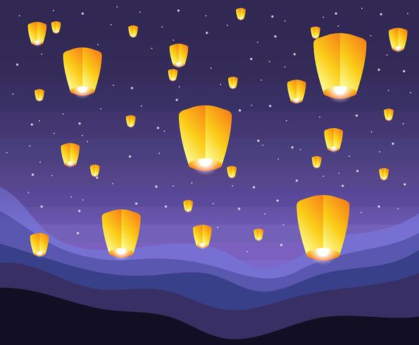 taiwan sky lantern illustration vektor