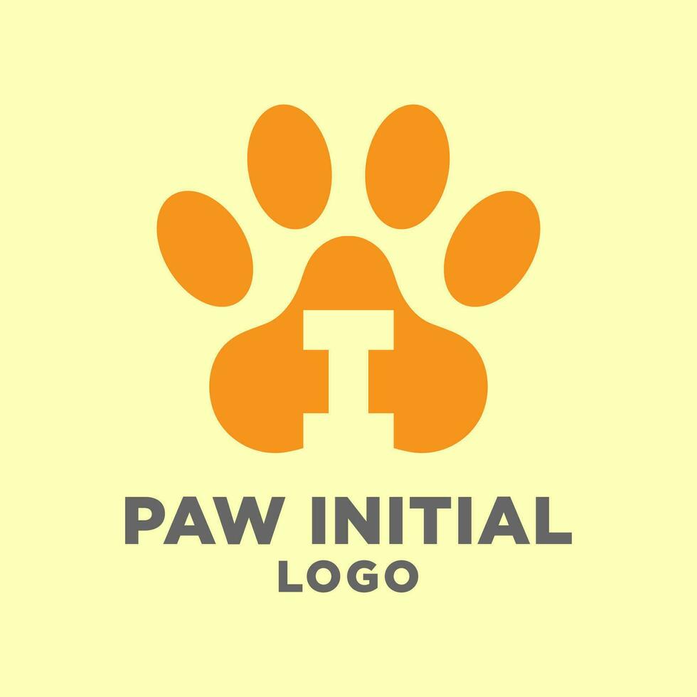 Brief ich Hund Pfoten Initiale Vektor Logo Design