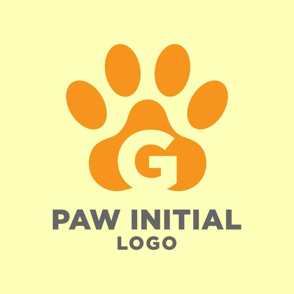 brev g hund tassar första vektor logotyp design