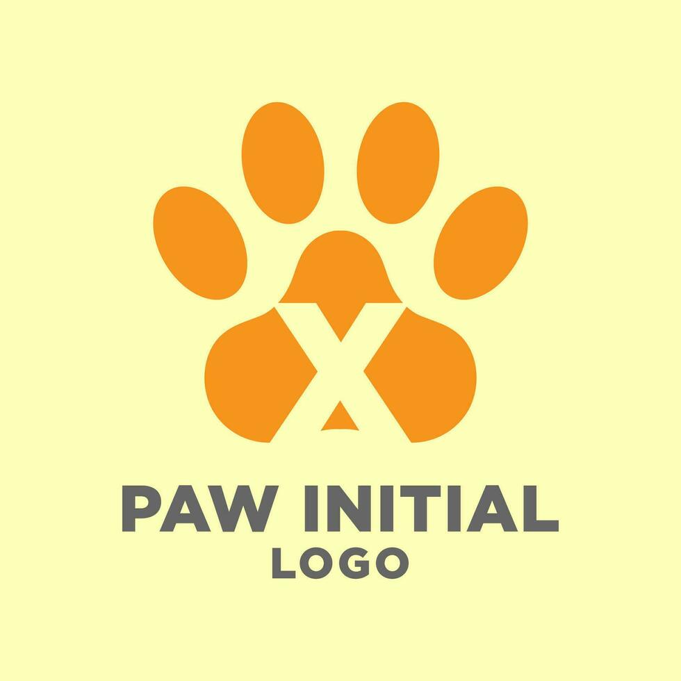 brev x hund tassar första vektor logotyp design
