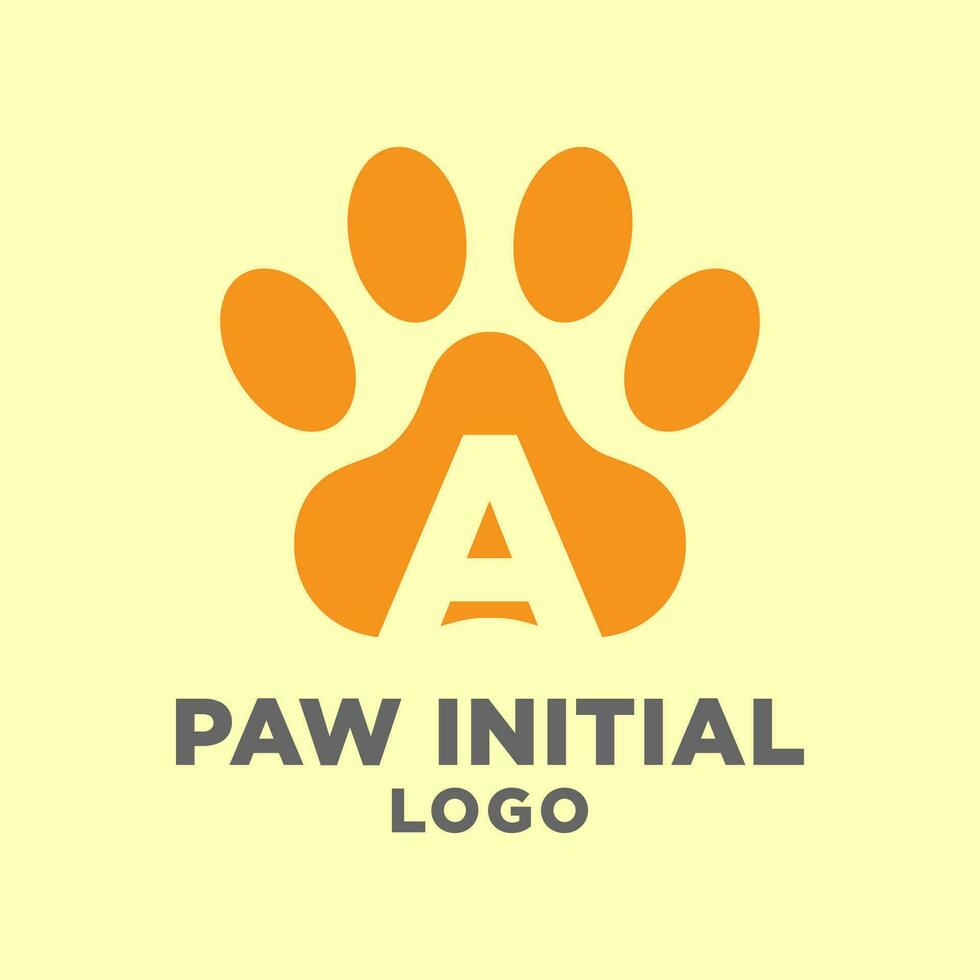 Brief ein Hund Pfoten Initiale Vektor Logo Design