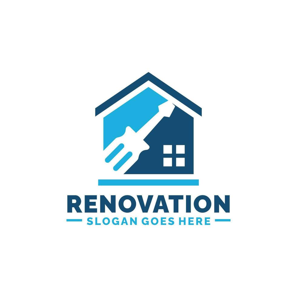 Hem renovering logotyp design vektor illustration