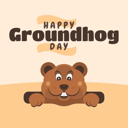 Glückliche Groundhog Day Grußkarten Designvorlage vektor