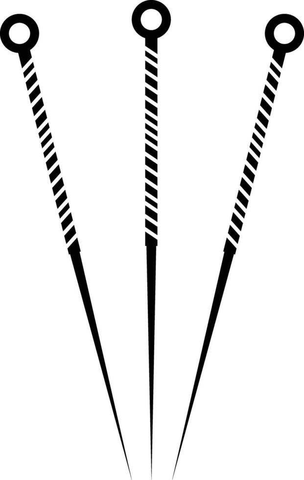 akupunktur ikon. spa tecken. akupunktur nålar symbol. platt stil. vektor