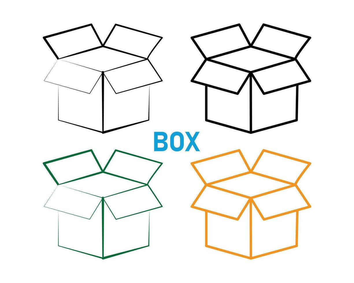 Box Symbol oder Logo im modern Linie Stil Vektor Illustration auf ein Weiß Hintergrund.
