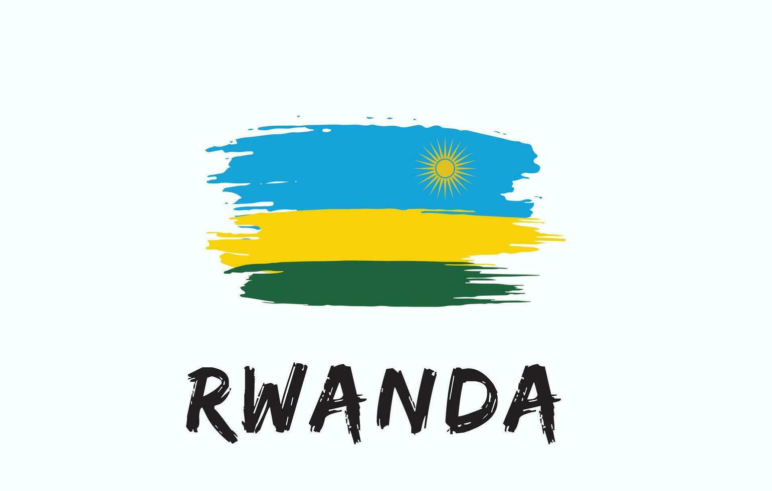 rwanda borsta målad nationell Land flagga målad textur vit bakgrund nationell dag eller oberoende dag design för firande vektor illustration