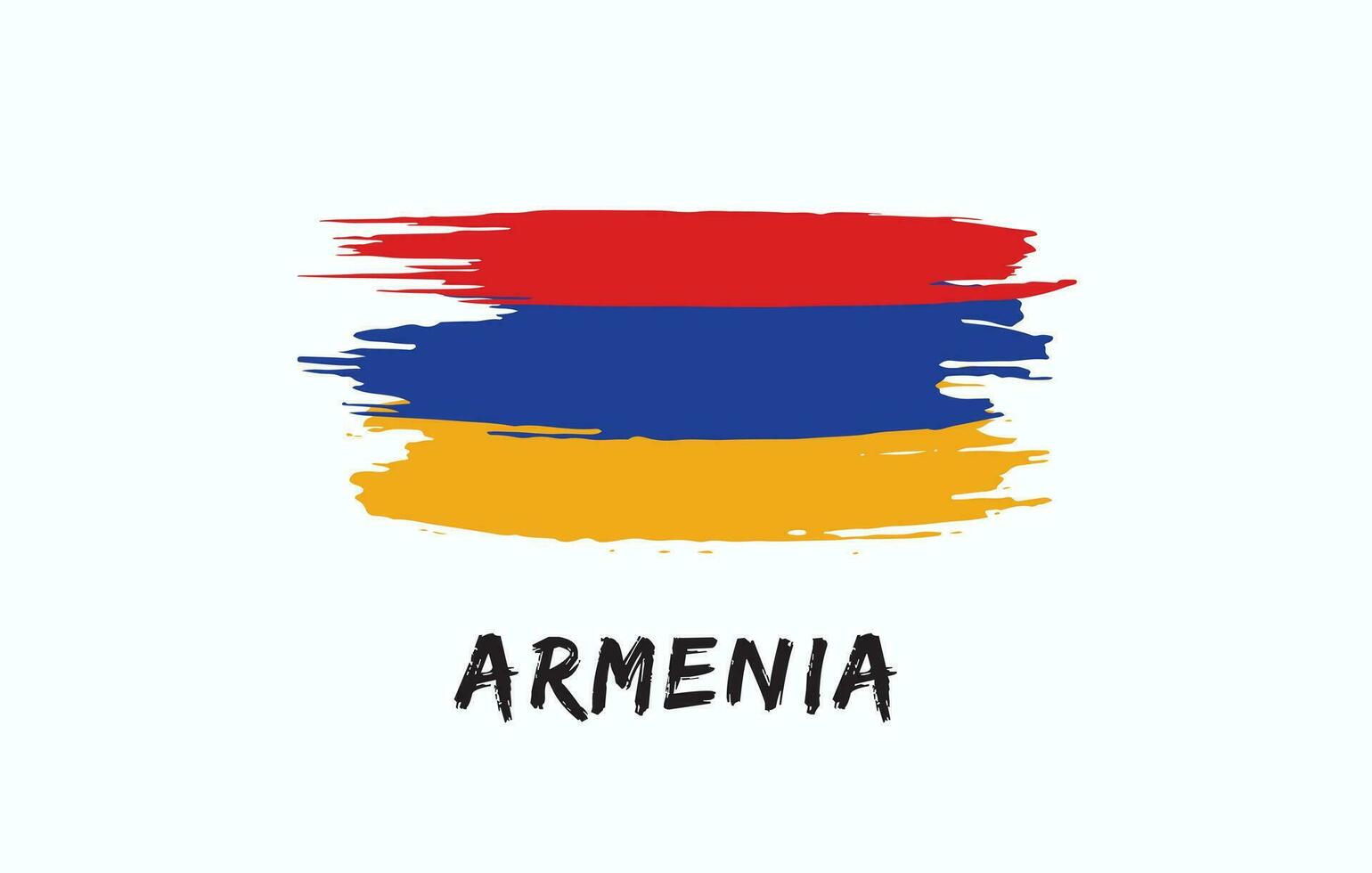 armenia borsta målad nationell Land flagga målad textur vit bakgrund nationell dag eller oberoende dag design för firande vektor illustration