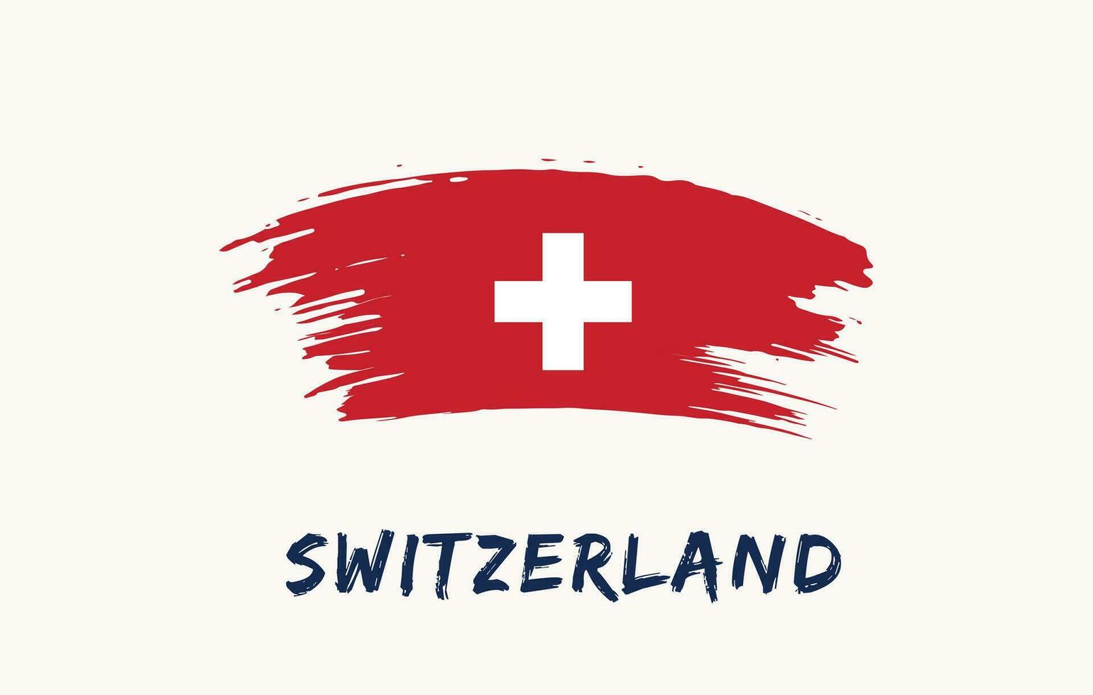Schweiz Bürste gemalt National Land Flagge gemalt Textur Weiß Hintergrund National Tag oder Unabhängigkeit Tag Design zum Feier Vektor Illustration