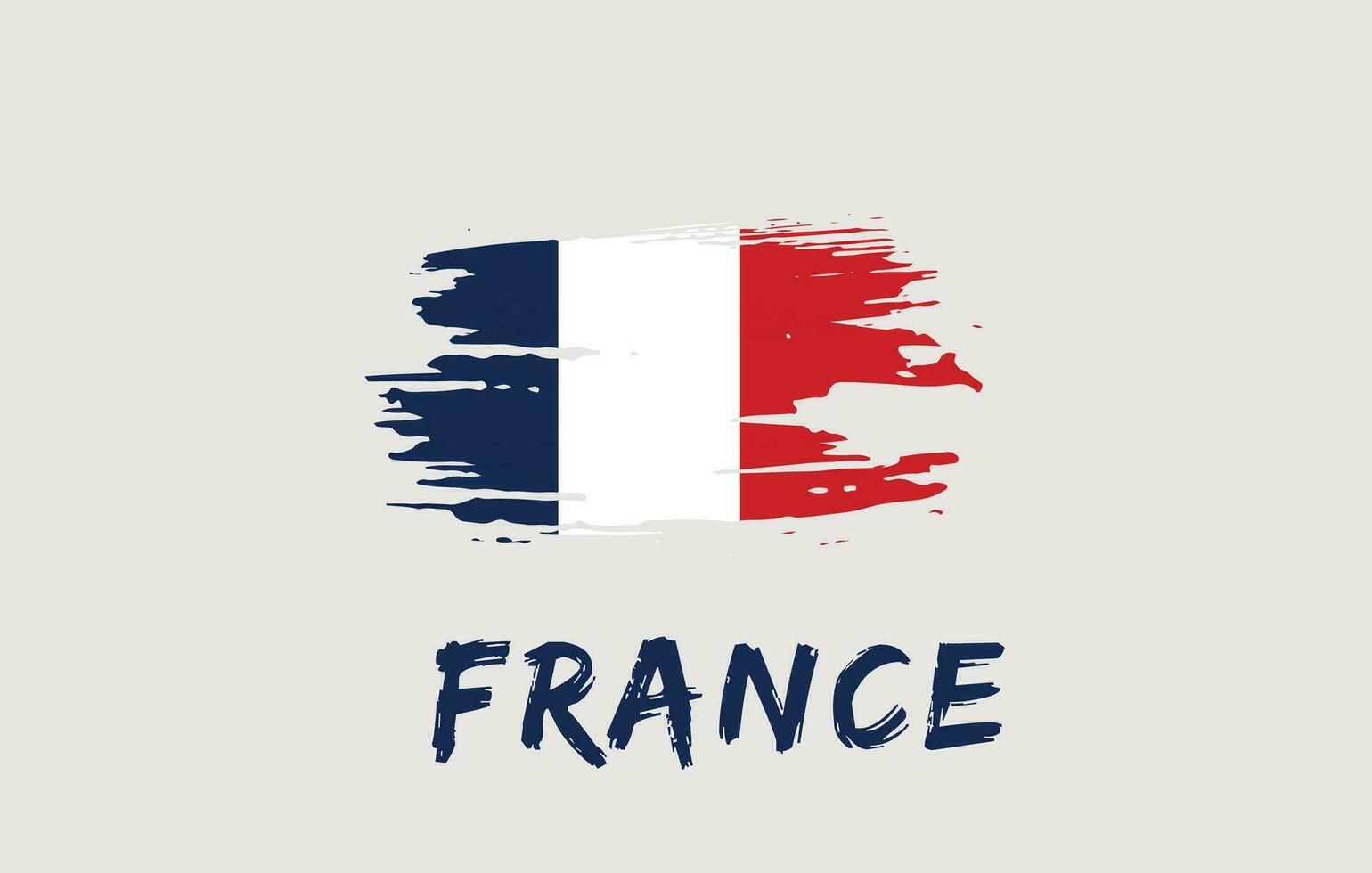 Frankreich Bürste gemalt National Land Flagge gemalt Textur Weiß Hintergrund National Tag oder Unabhängigkeit Tag Design zum Feier Vektor Illustration