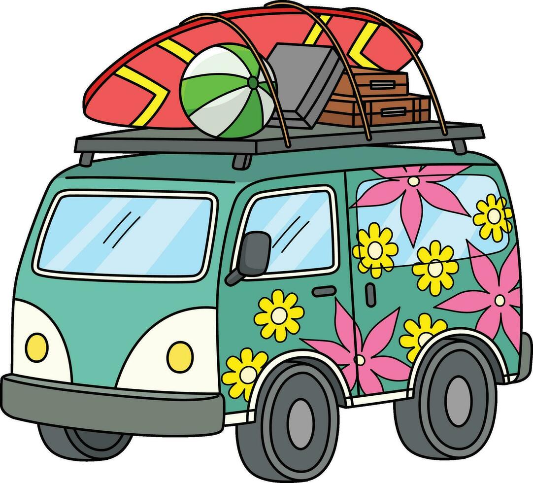 Sommer- van Karikatur farbig Clip Art Illustration vektor