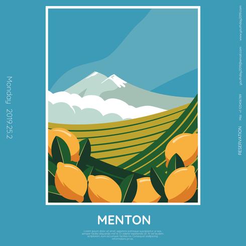 Menton France Citron Festival Vector Design