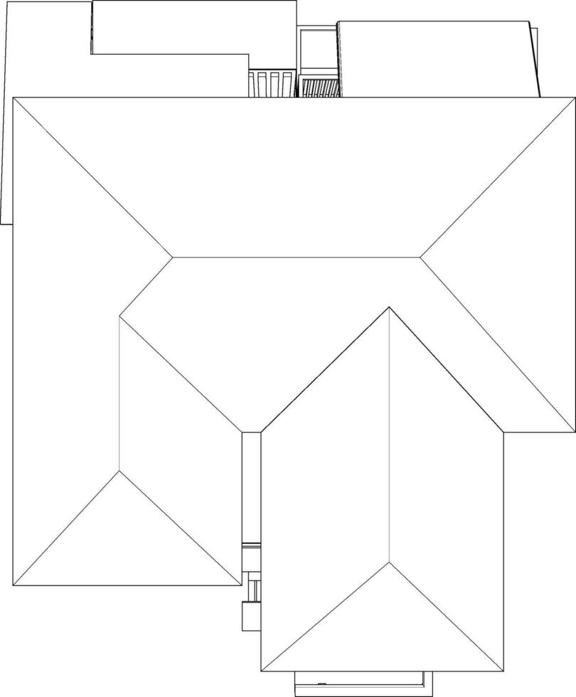 3d illustration av bostads- projekt vektor