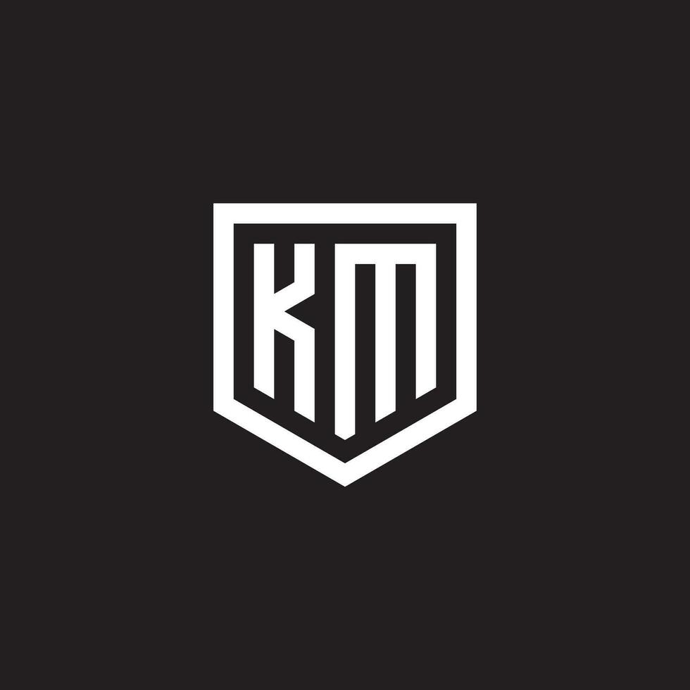 km Brief Initiale basierend Schild Logo Design Vorlage vektor