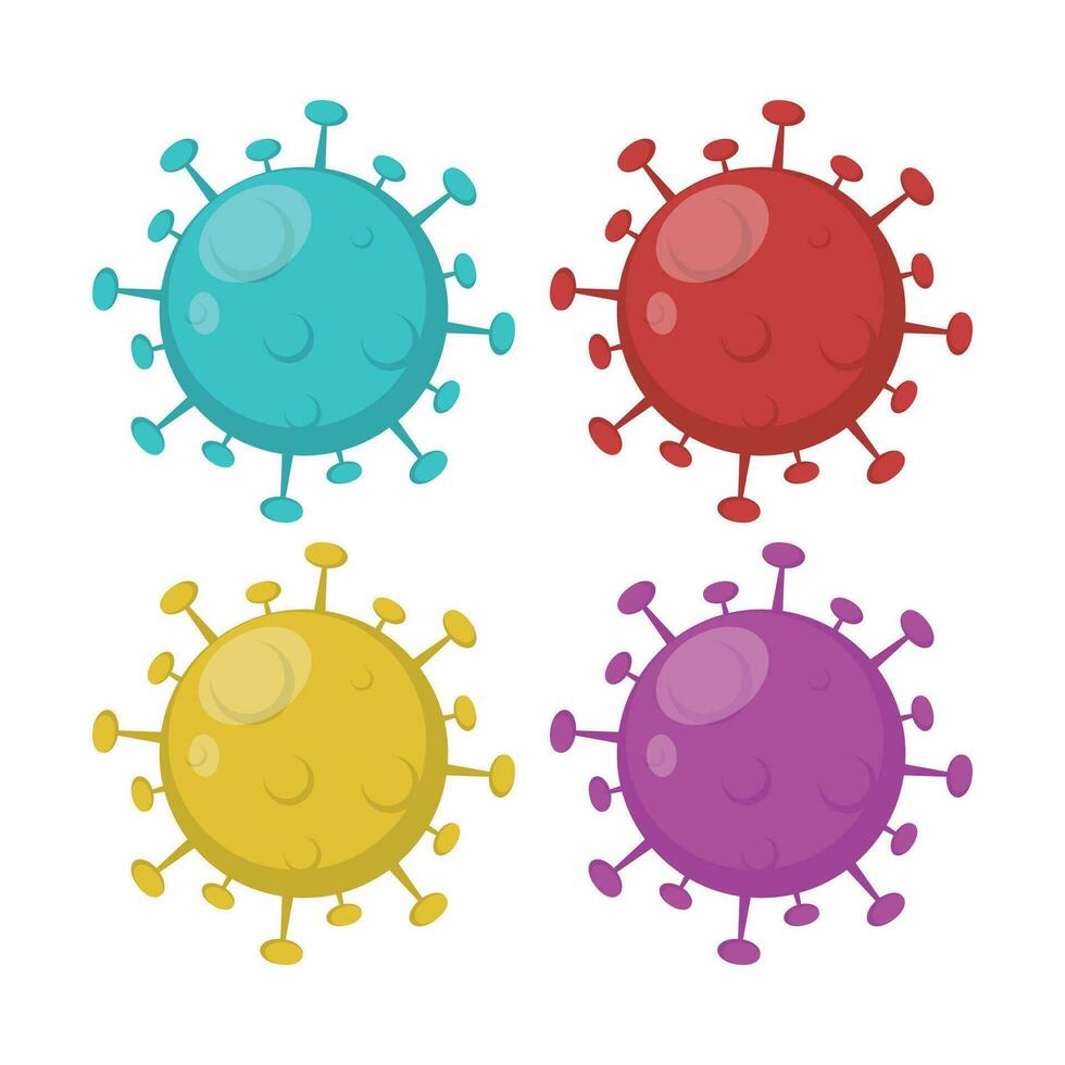 vektor coronavirus ikoner uppsättning virus symboler isolerat på vit bakgrund