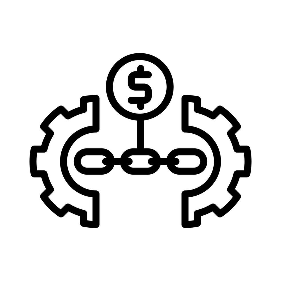 Wert Kette icon.business Kette, Geld Kette Illustration. isoliert auf Weiß Hintergrund vektor