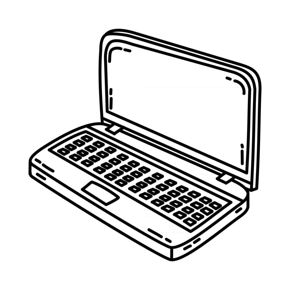 Laptop-Symbol. Doodle handgezeichnete oder Umrisssymbolstil vektor