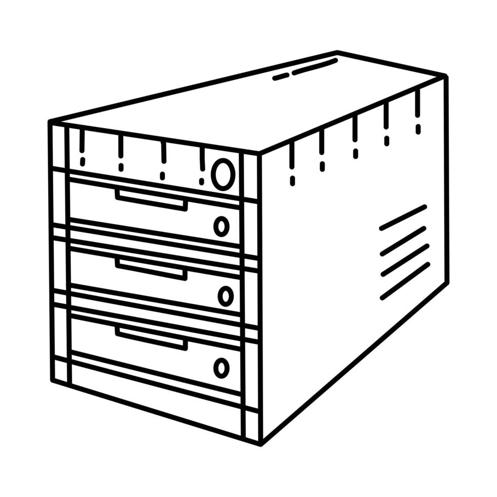 Server-Symbol. Doodle handgezeichnete oder Umrisssymbolstil vektor