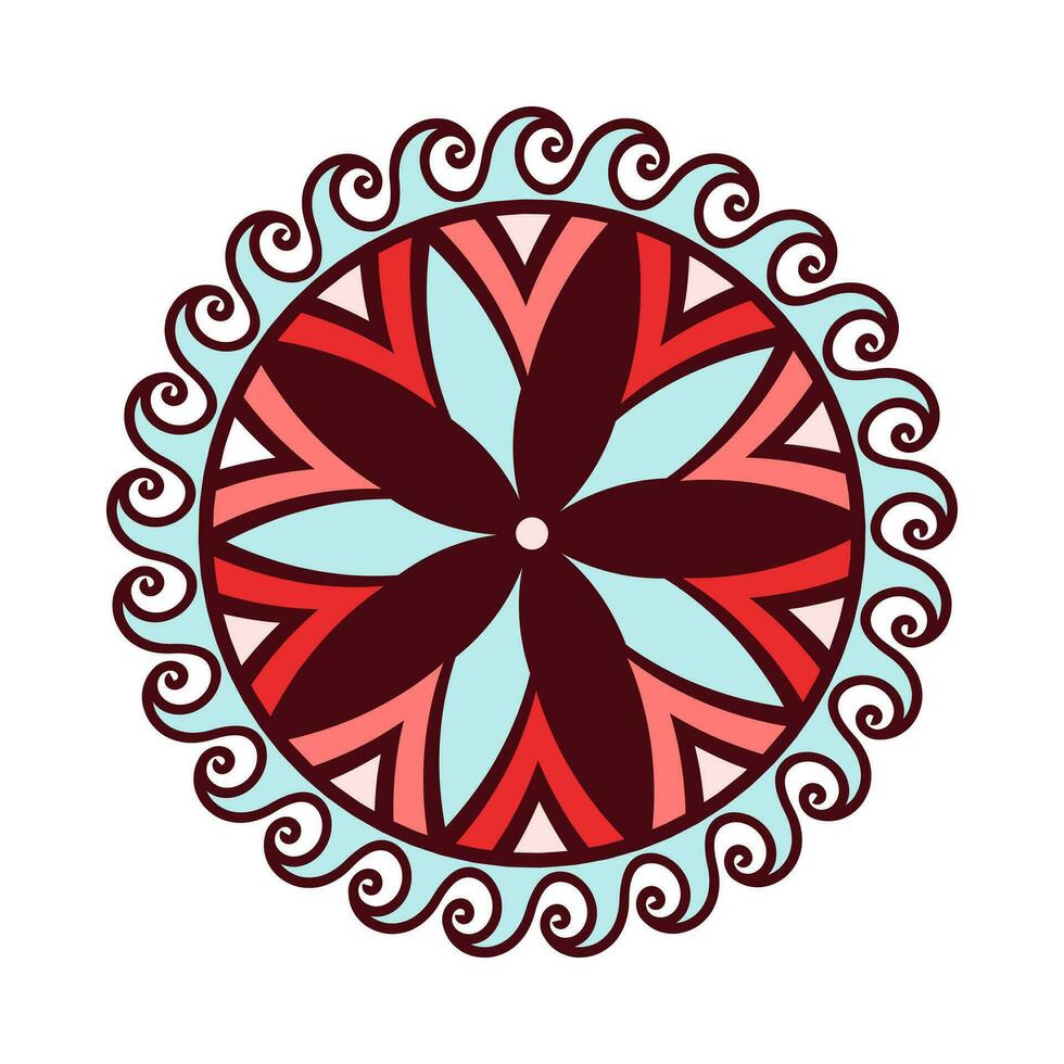 Vektor Hand gezeichnet Gekritzel Mandala.