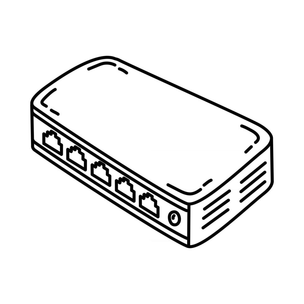 Hub-Symbol. Doodle handgezeichnete oder Umrisssymbolstil vektor