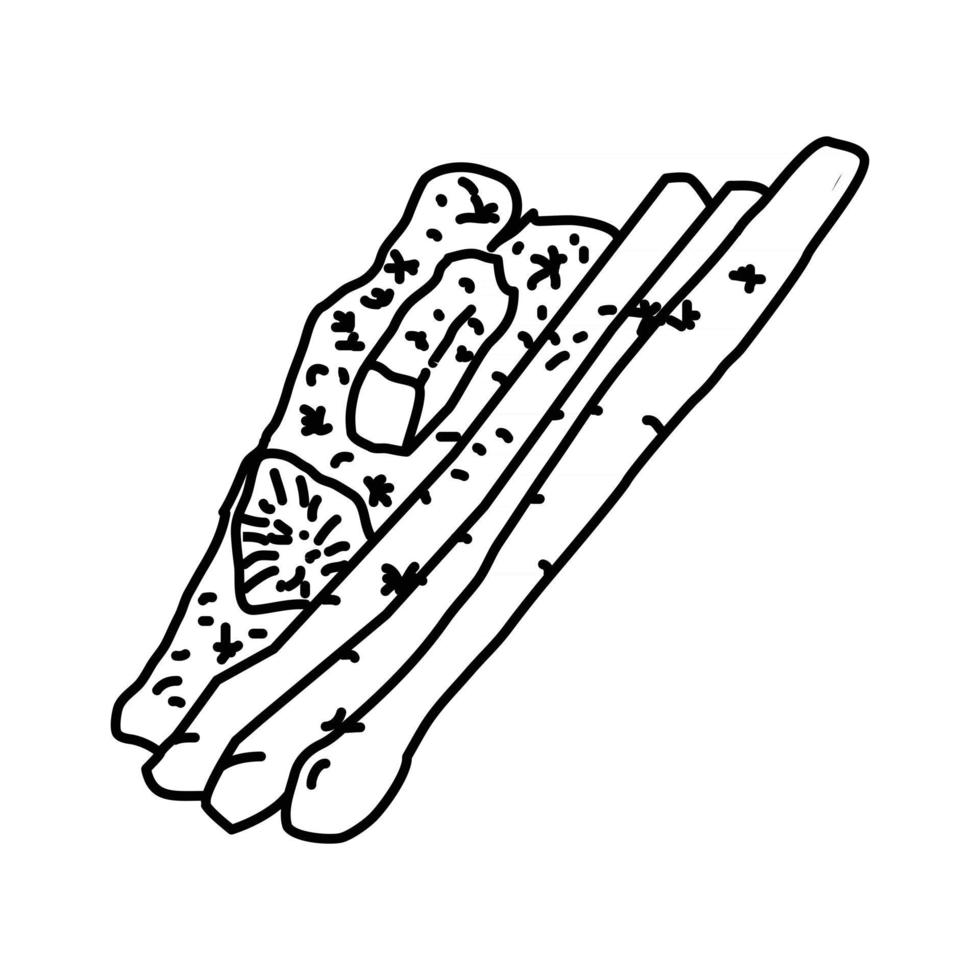 Spargel-Symbol. Doodle handgezeichnete oder Umrisssymbolstil vektor