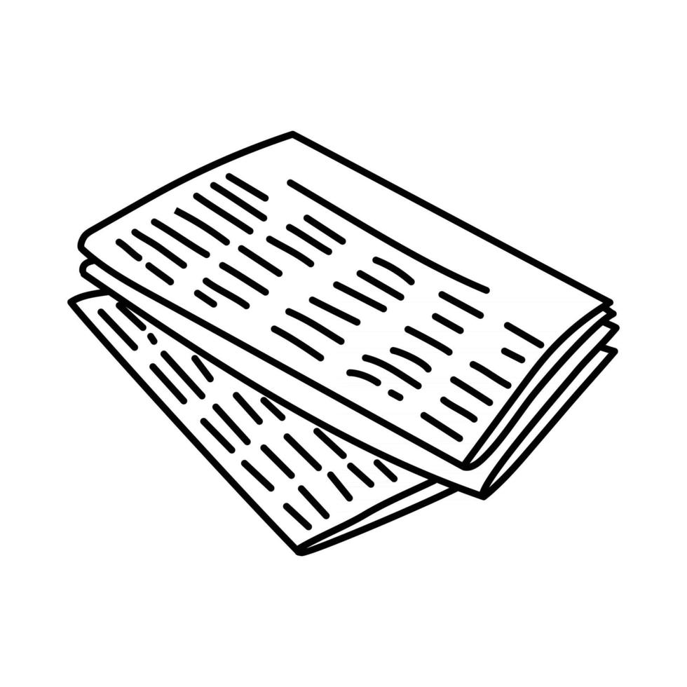 Zeitungssymbol. Doodle handgezeichnete oder Umrisssymbolstil vektor