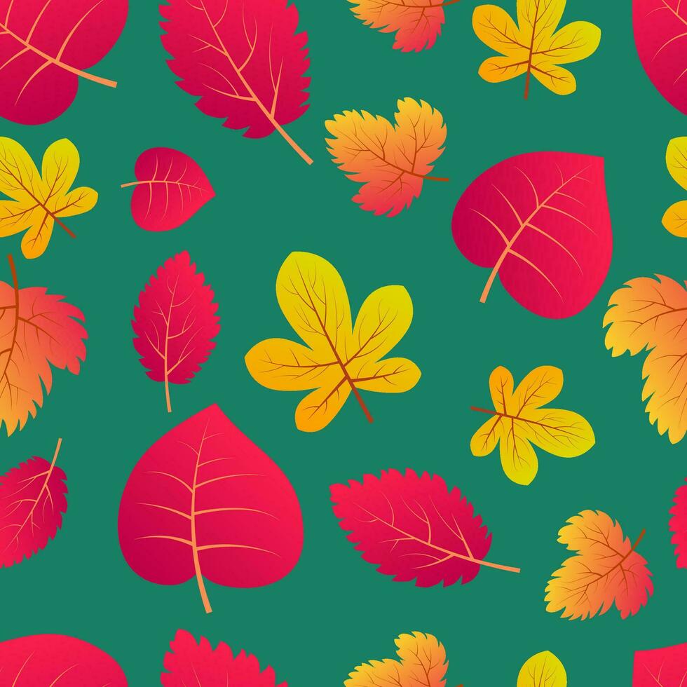 Herbst nahtloser Hintergrund mit bunten Ahornblättern. design für herbstplakate, geschenkpapiere und feiertagsdekorationen. Vektor-Illustration vektor