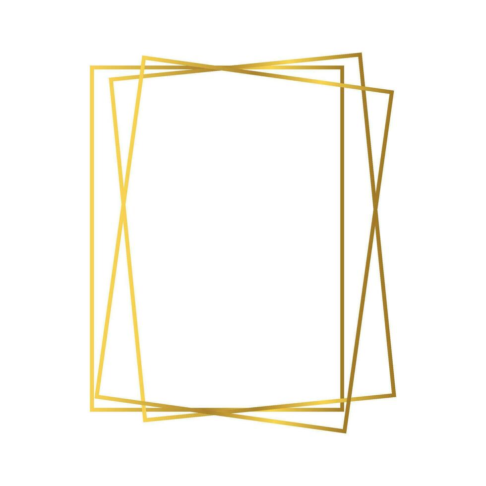 guld geometrisk polygonal ram vektor