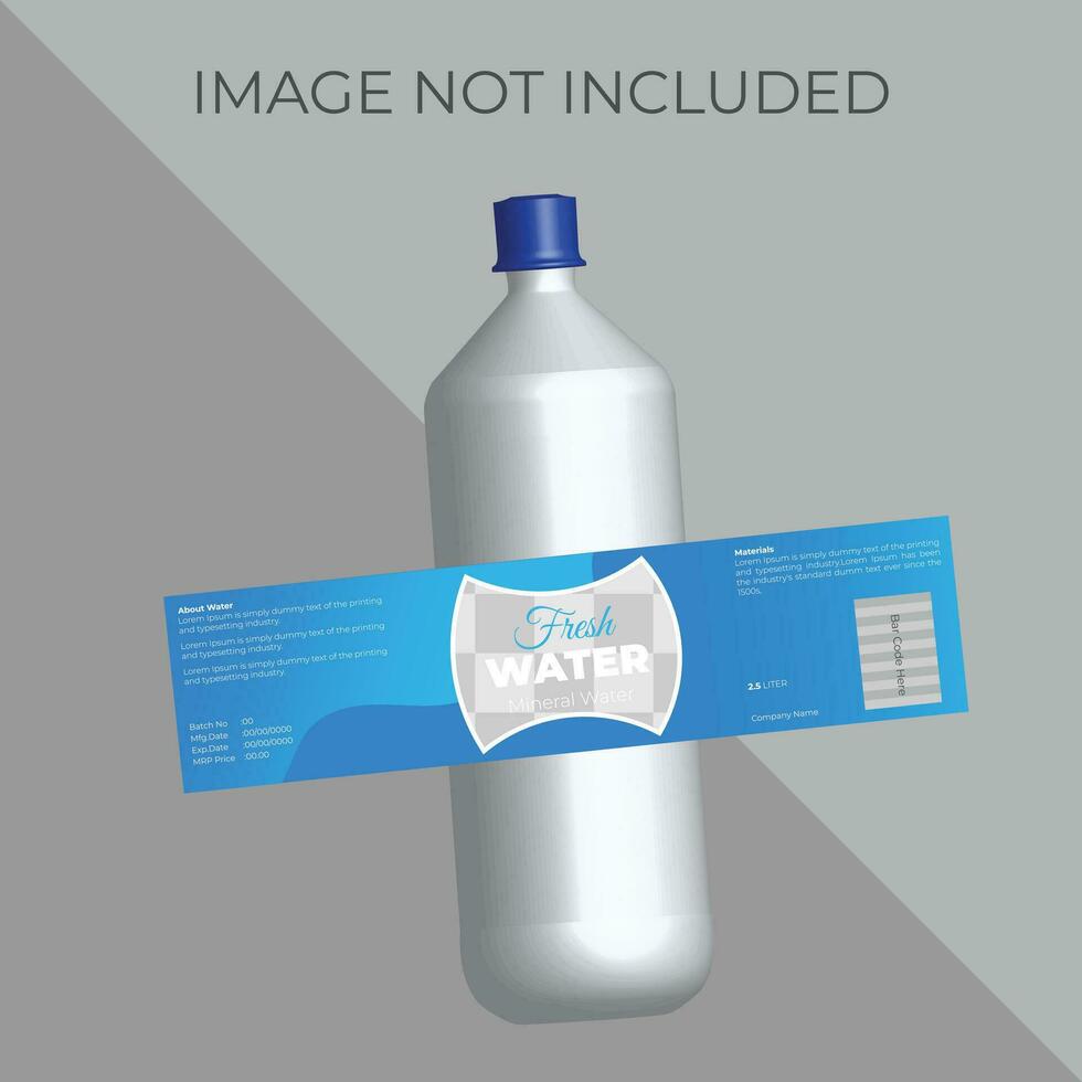 minimal vatten flaska märka design vektor