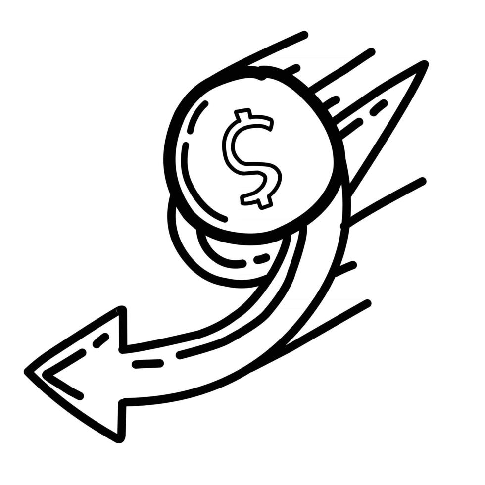 Business-Ziel handgezeichnetes Icon-Design, Umriss schwarz, Vektor-Symbol vektor