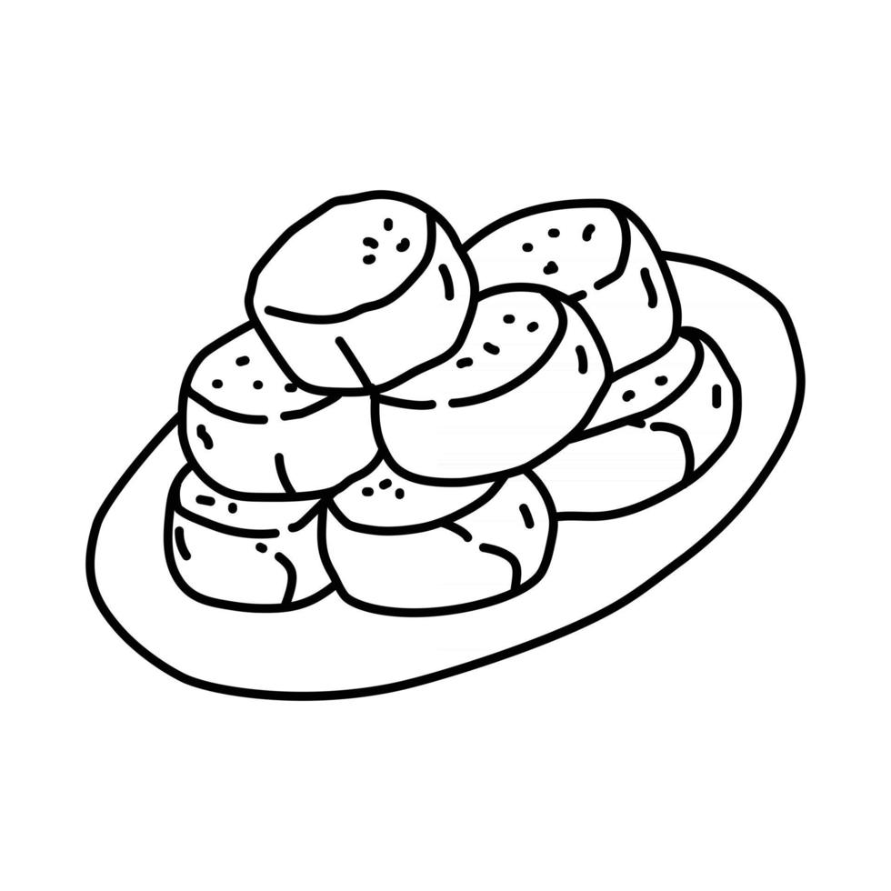 Bakpia Pathok-Symbol. Doodle handgezeichnete oder Umrisssymbolstil vektor