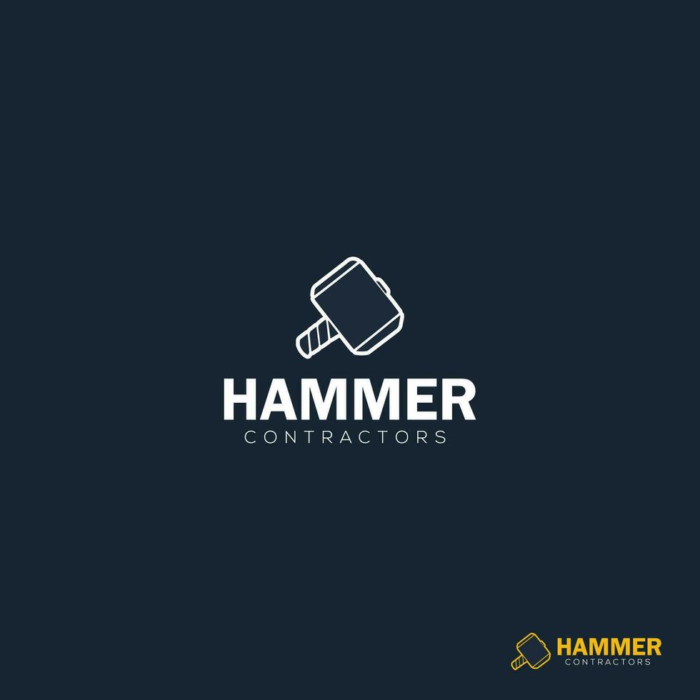 hammare Företag logotyp design, Hem bygga hammare logotyp design, Hem konstruktion begrepp logotyp design mall vektor