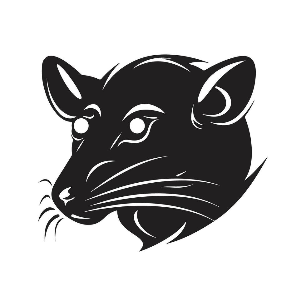 einfach Ratte, Jahrgang Logo Linie Kunst Konzept schwarz und Weiß Farbe, Hand gezeichnet Illustration vektor