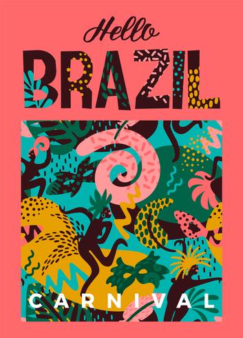 Brasilien Karneval. Vektorillustration mit modischen abstrakten Elementen. vektor