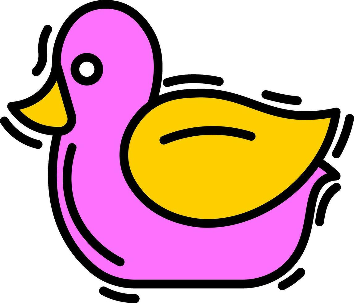 illustration av Anka ikon i rosa och gul Färg. vektor