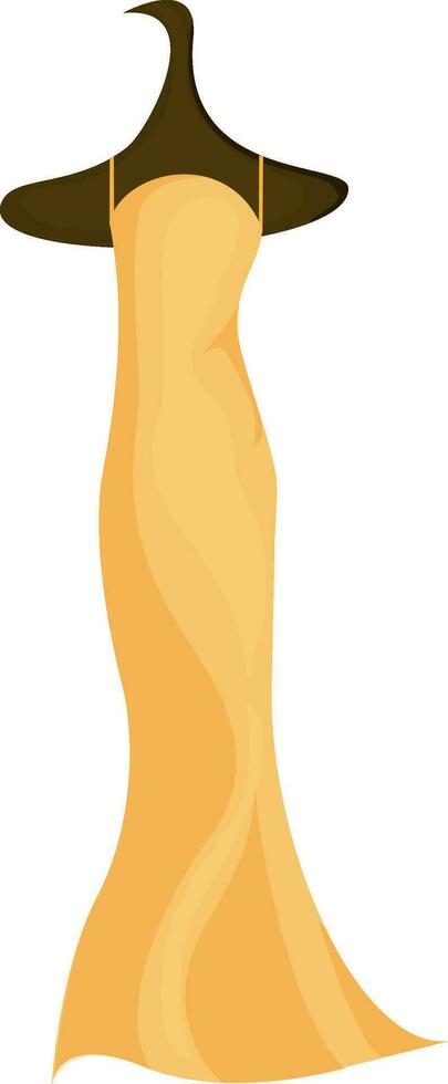 lång gul Färg klänning illustration på galge. vektor