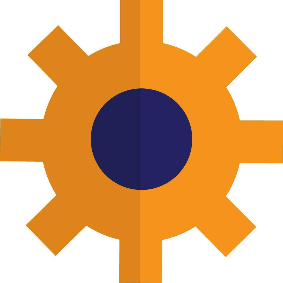 Orange Farbe von Rad Spinner Symbol im Hälfte Schatten. vektor