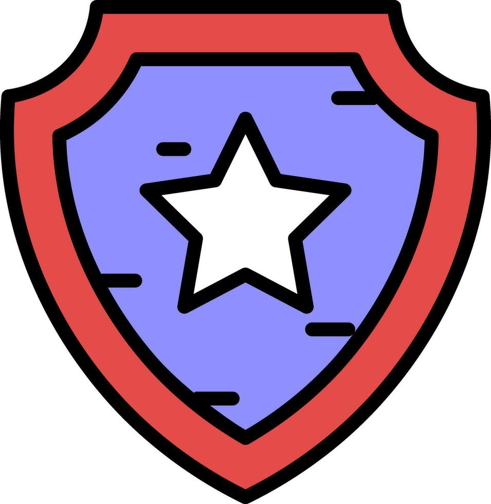 bäst säkerhet eller stjärna skydda ikon i röd och blå Färg. vektor