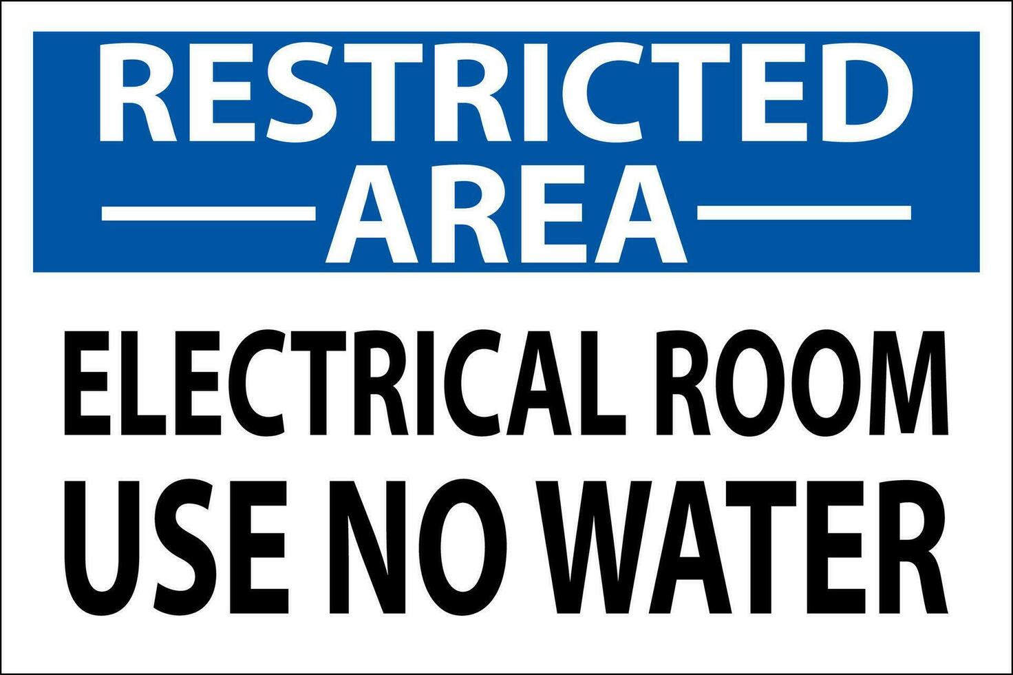 begränsad område tecken lägga märke till elektrisk rum använda sig av Nej vatten vektor