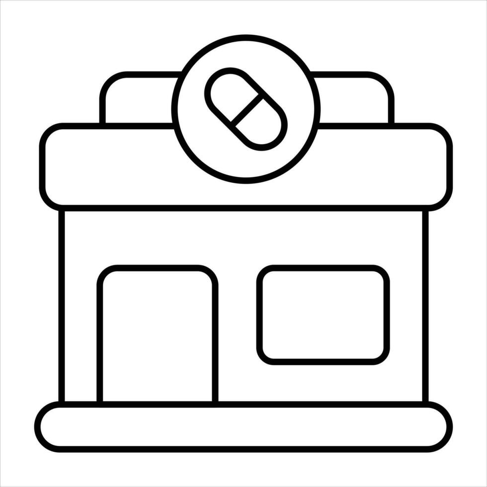 apotek linje ikon design stil vektor