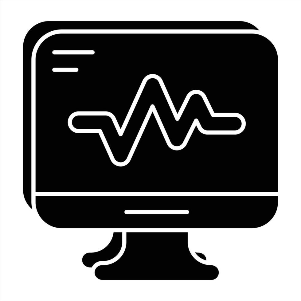 EKG Glyphe Symbol Design Stil vektor