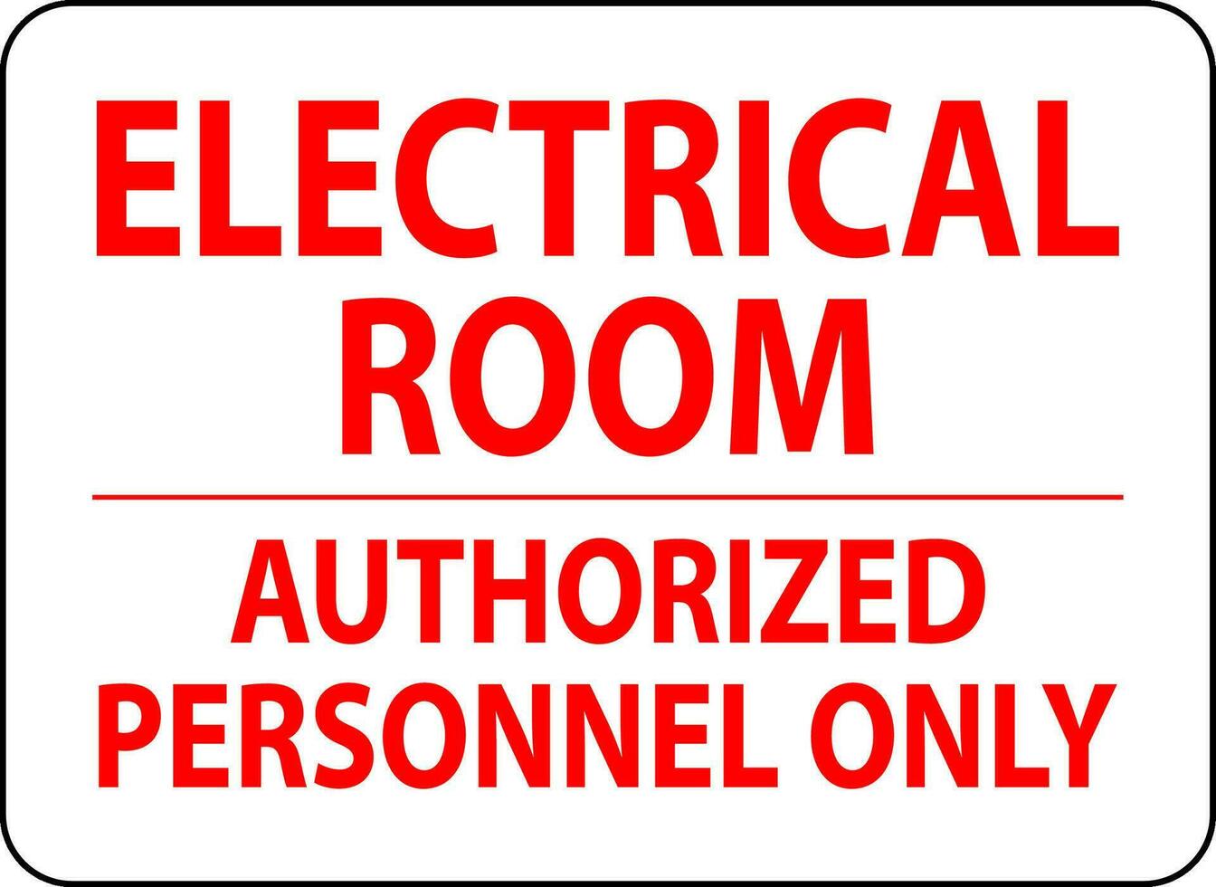 lägga märke till tecken elektrisk rum - auktoriserad personal endast vektor