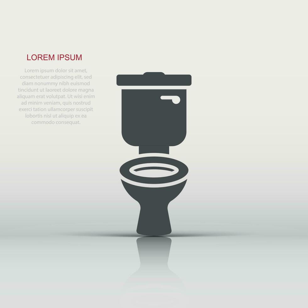 WC-Schüssel-Symbol im flachen Stil. Hygiene-Vektor-Illustration auf isoliertem Hintergrund. wc toilettenschild geschäftskonzept. vektor