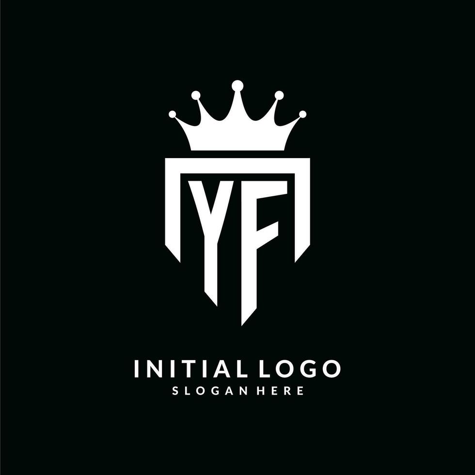 brev yf logotyp monogram emblem stil med krona form design mall vektor
