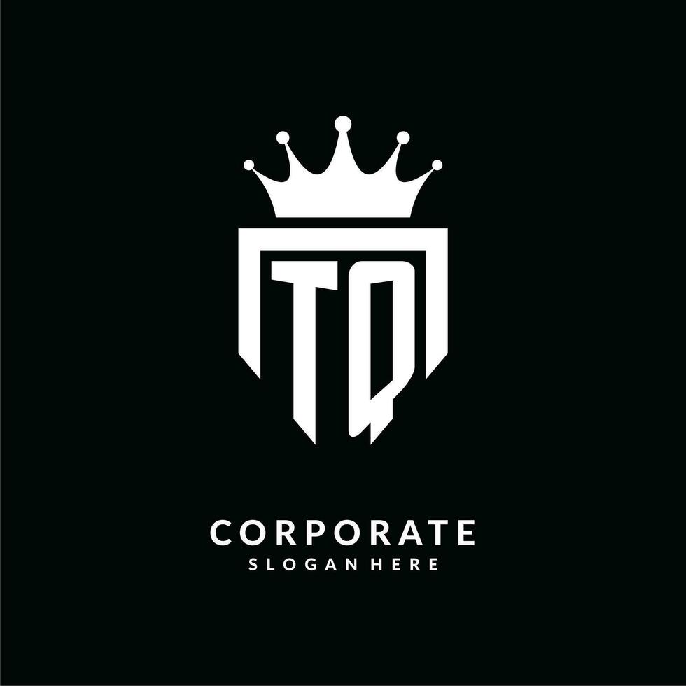 brev tq logotyp monogram emblem stil med krona form design mall vektor