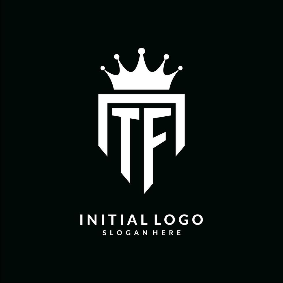 brev tf logotyp monogram emblem stil med krona form design mall vektor