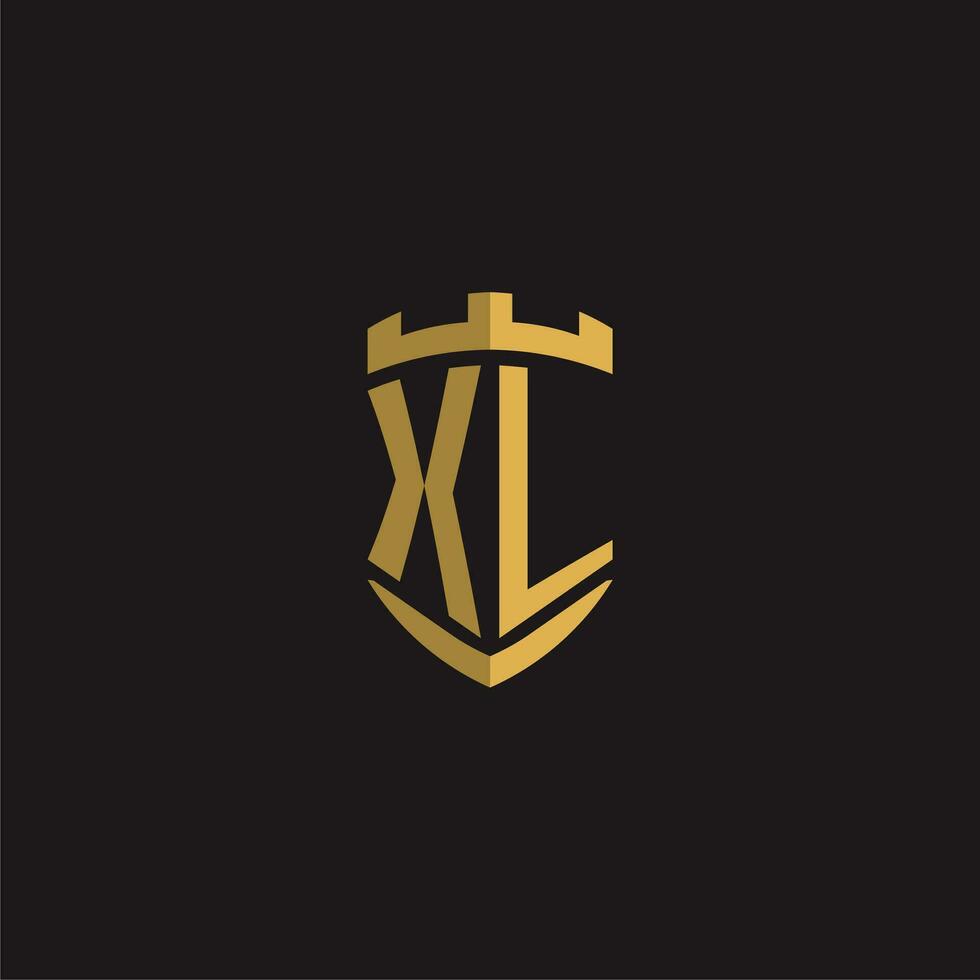 initialer xl logotyp monogram med skydda stil design vektor