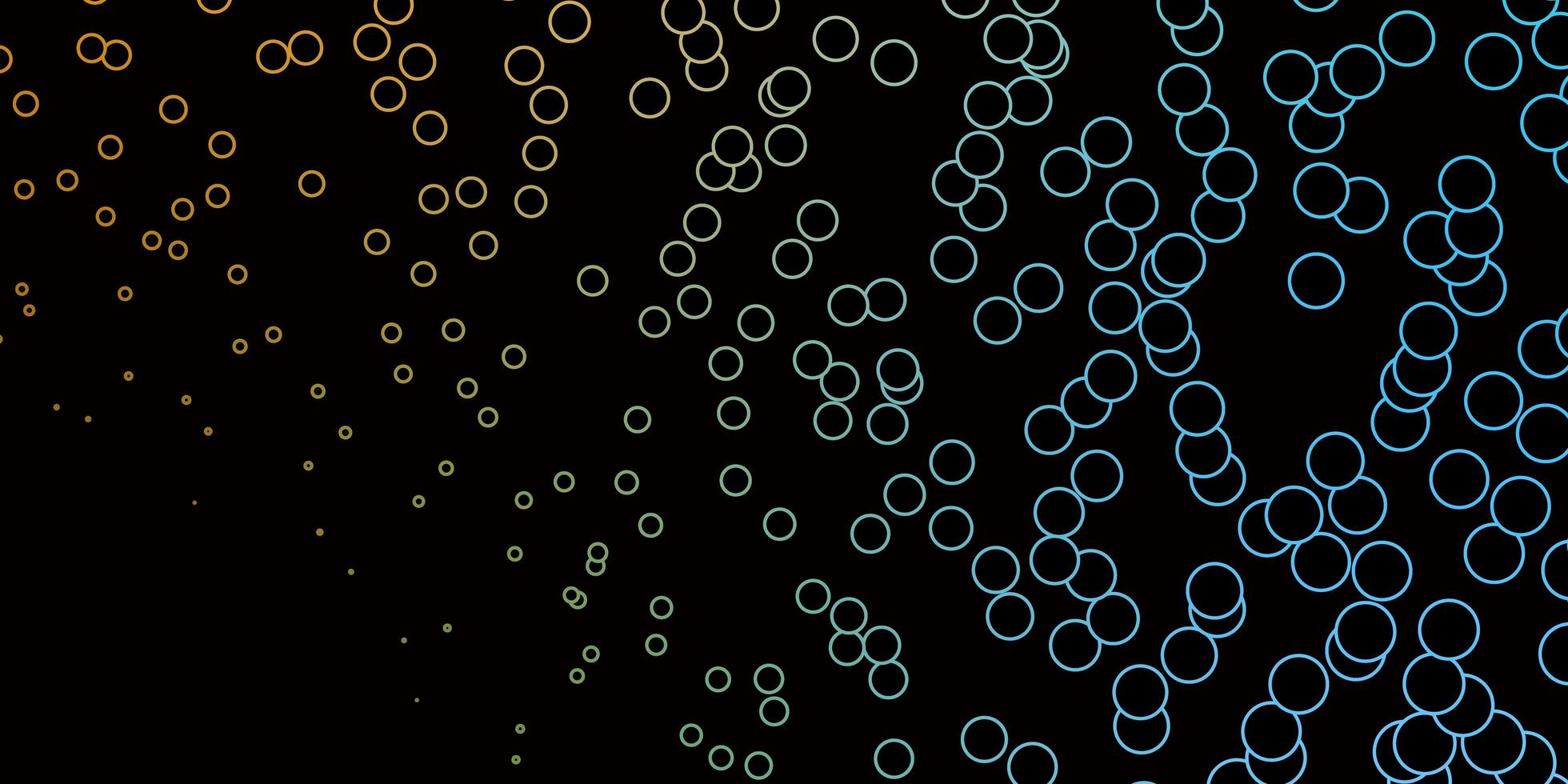 dunkelblaue, grüne Vektortextur mit Kreisen. abstrakte Illustration mit bunten Flecken im Naturstil. Muster für Websites, Zielseiten. vektor