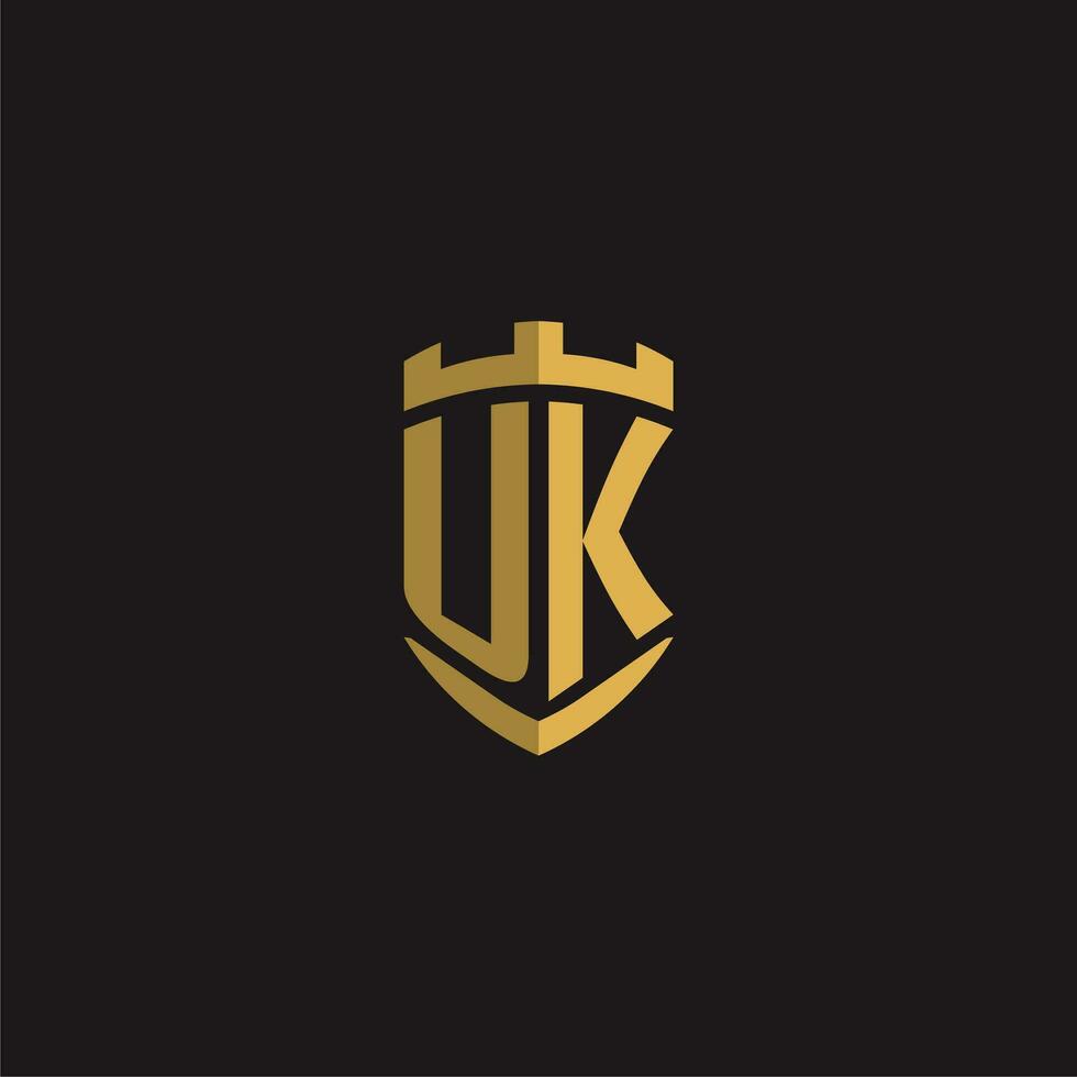 Initialen Vereinigtes Königreich Logo Monogramm mit Schild Stil Design vektor