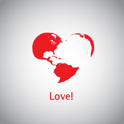 Hjärtvärlden - Kärlek! vektor